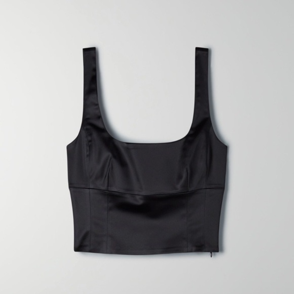 Aritzia Wilfred Black Bustier Crop Top